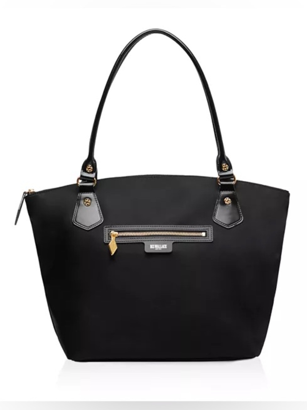 EUC MZ Wallace Black Nylon Bedford Chelsea Tote Bag Red Lining